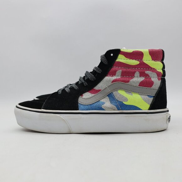 Vans Sk8-Hi Platform 2 After Dark Women's Size 9 Glittery Sneakers Camo Sneakers - Picture 4 of 9
